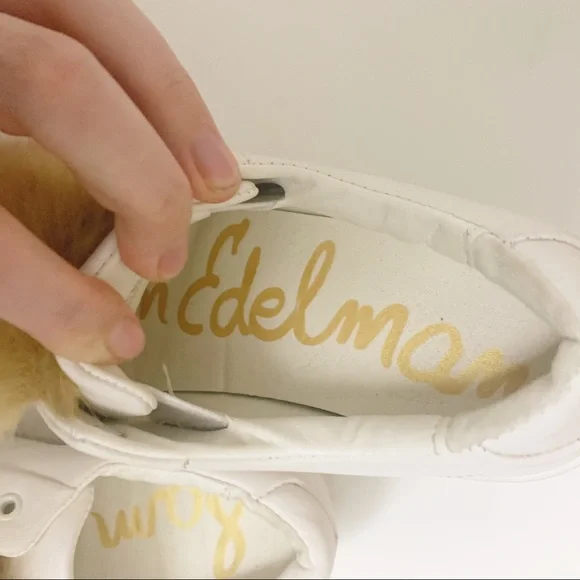 Sam Edelman faux fur pom pom sneakers - Picture 7 of 9